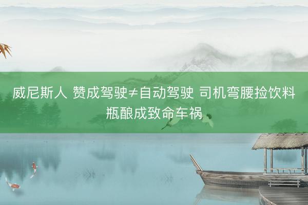 威尼斯人 赞成驾驶≠自动驾驶 司机弯腰捡饮料瓶酿成致命车祸